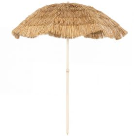 6FT Tiki Umbrella, Outdoor Hawaiian Style Patio Umbrella with 8 Ribs, Carry Bag, Outdoor Tiki Bar, Tropical Palapa