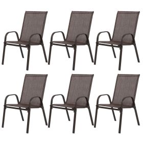 6 Piece Patio Chairs, Outdoor Camping Chairs with Breathable Textilene Fabric