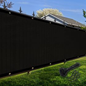 Artpuch Privacy Fence Screen Black Customized Outdoor Mesh Panels for Backyard, Balcony,Patio,Construction Site with Zip Ties (Color: Black, size: 8x276 ft)