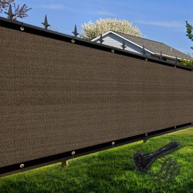 Artpuch Privacy Fence Screen Brown Customized Outdoor Mesh Panels for Backyard, Balcony,Patio,Construction Site with Zip Ties (Color: Brown, size: 5x279 ft)