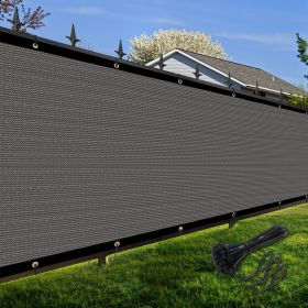 Artpuch Privacy Fence Screen Dark Grey Customized Outdoor Mesh Panels for Backyard, Balcony,Patio,Construction Site with Zip Ties (Color: Dark Grey, size: 6x233 ft)