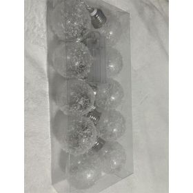Snow 10 LED Globe String Lights, 6.5FT Battery Operated Fairy Lights, Warm White 3000K Christmas Decor Lights (Option: Snow)